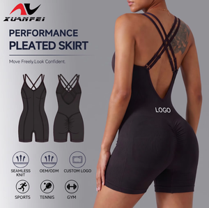 Mono deportivo sin costuras para <span class=keywords><strong>mujer</strong></span> con efecto fruncido en glúteos, espalda abierta y tirantes cruzados, ideal para yoga y gimnasio - Product Image 1