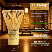 Fouet à matcha en bambou à 100 brins avec logo personnalisé, Chasen japonais traditionnel pour la préparation authentique du thé matcha et l'usage quotidien