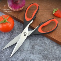 Ciseaux de cuisine robustes en acier inoxydable pour couper la viande, les légumes et la volaille, avec housse de protection