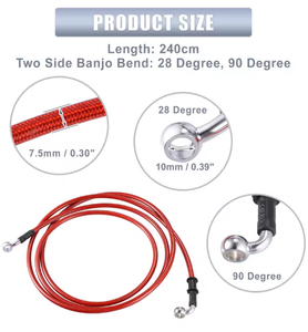Tuyau de frein de <span class=keywords><strong>moto</strong></span> AN3 4, tube d'huile en acier inoxydable tressé, ligne de frein d'embrayage rotative, ATV, <span class=keywords><strong>moto</strong></span> tout-terrain, course sur route, motocross - Product Image 5