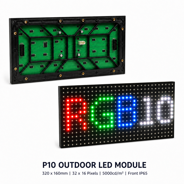 Outdoor P10 RGB LED Display Modules SMD3535 320x160mm 2 Year Warranty IP65 Waterproof LED Panel for Advertising Screen