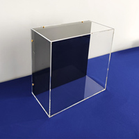 Boîte de présentation d'exposition artisanale murale en acrylique transparent Boîte de présentation Cube Boîte d'ombre murale en acrylique avec fond noir