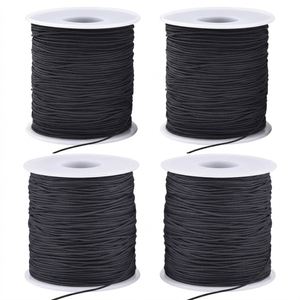Cordón de Macramé Elástico Recubierto de 1 mm, Elástico Resistente para Hacer Joyas, Pulseras, Collares, Bolsos y Prendas Negro, longitud personalizable - Product Image 1