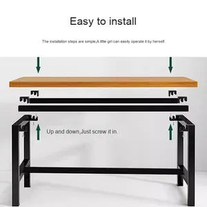 Conjunto de <span class=keywords><strong>Mesa</strong></span> y Sillas de <span class=keywords><strong>Bar</strong></span> de Madera Maciza Moderna Personalizable, Barra <span class=keywords><strong>Alta</strong></span> Larga y Estrecha Simple para Hogar, Hotel, Sala de Estar, Comedor, Montada en la Pared - Product Image 6