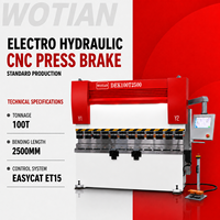 Presse plieuse hydraulique CNC WE67K 100T2500MM avec positionnement précis et servo-recul pour la fabrication de tôles fines
