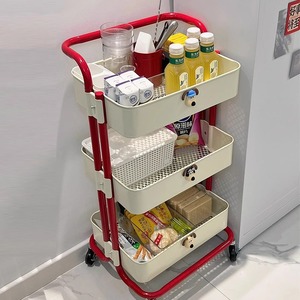 Carrello Organizzatore Mobile a Tre Ripiani in Acciaio al Carbonio Non Pieghevole, Tipo Verticale, Vendita Diretta dalla Fabbrica - Product Image 3