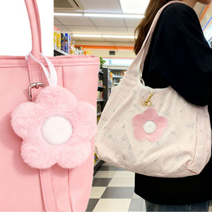 Sac écologique personnalisé en peluche imprimée, pochette réutilisable en peluche, emballage pliable, sac de shopping pliable en forme de fleur ronde, recyclable - Product Image 3