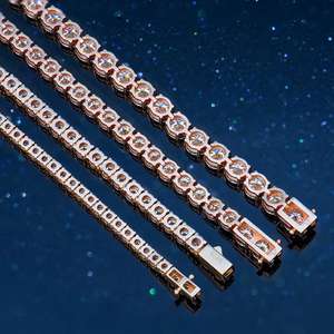 Collar de tenis de plata 925 con diamantes VVS y moissanita, estilo hip hop, para hombre y mujer, 2, 3, 4, 5, 6 mm, venta al por mayor de joyería - Product Image 3