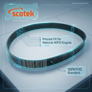 <span class=keywords><strong>Courroie</strong></span> de ventilateur robuste pour camion 10PK1110 pour pièces de moteur Weichai WP13 - <span class=keywords><strong>Courroie</strong></span> multi-V durable en EPDM - Product Image 3