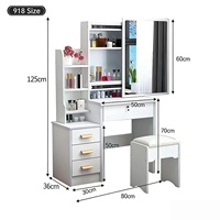 Coiffeuse Intégrée Minimaliste Moderne avec Éclairage LED, Armoire à Miroir Coulissante pour Maquillage et Soins Personnels en Espaces Restreints