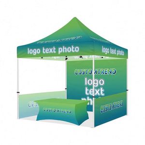 Tente de réception hexagonale personnalisée 3mx3m (10x10ft) avec structure en aluminium et bâche Oxford PU 600D, impression personnalisée pour salons professionnels - Product Image 1