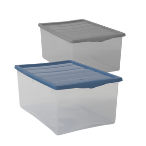 <b>Storage</b> Box Spring L 550x390x250mm Grey Blue Plastic <b>Container</b> For Home Organization - Product Image 3
