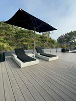 Planche de terrasse composite WPC à trois couches, faible entretien, emboîtable, étanche, antidérapante, moderne, carrée et lisse