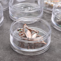 21832 21833 21834 Ensemble de boîtes de rangement modernes, petites, rondes, transparentes, en plastique PP, écologiques et empilables pour perles, ongles et bijoux