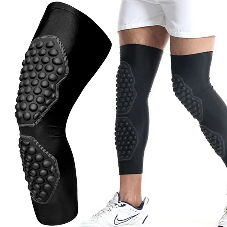 Bantalan lutut olahraga kustom yang bisa dicuci dengan mesin, pelindung lutut basket lengan kaki kompresi