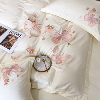 Ensembles de literie de broderie ensemble de draps de lit de broderie de luxe