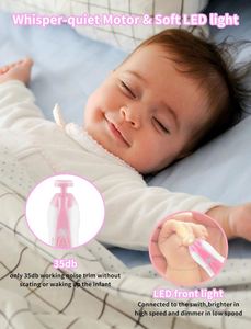 Coupe-ongles électrique pour bébé, lime à ongles pour bébé sans griffes tranchantes, 6 en 1 avec lumière de sécurité, soin des ongles des nouveau-nés - Product Image 6