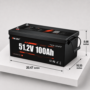Batterie de chariot de golf électrique Enlzh LiFePO4 51.2V 105Ah, batterie lithium-ion 51.2 Volt 100Ah pour voiture de tourisme et chariot de golf - Product Image 2