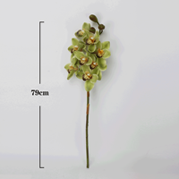 Orchidée Cymbidium Vintage pour Mariage - 8 Têtes de Fleurs Artificielles en Latex au Toucher Réel pour la Décoration d'Automne à la Maison