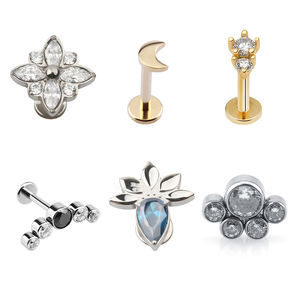 Gioielli Piercing in oro all'ingrosso senza filettatura Labret Piercing gioielli di moda Piercing Lip Stud Body Jewelry Piercing - Product Image 6