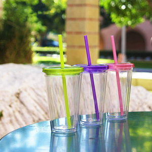 Gobelet isotherme réutilisable en plastique transparent personnalisé, à double paroi, sans BPA, écologique, 20/24/32/16 oz, pour fêtes - Product Image 2