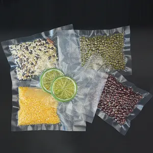 Reusable Freezer Plastic Food Saver Vacuum Roll Textured Vacuum Sealer Bags Food Embossed Sous Vide Bags