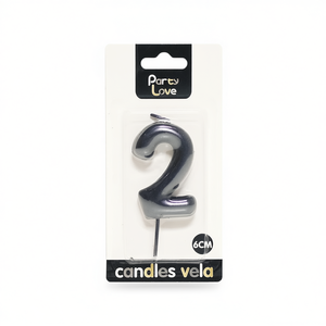 Bougie d'anniversaire sans gouttes et sans parfum en cire de paraffine de 6 cm pour la décoration de gâteau d'anniversaire – Lot de 2 - Product Image 1