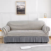 Housse de canapé moderne extensible en polyester 100% - Double couleur - Amovible - Lavable - Antidérapante - Universelle - Salon