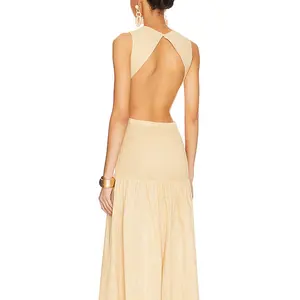 Vacation Dresses Backless Long Dress Hollow Design Unique Sexy Casual Dresses For Women