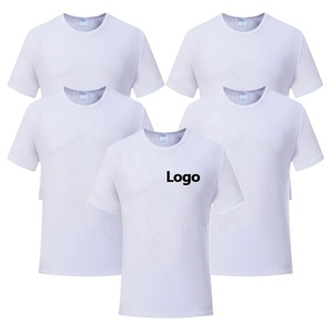 Camisa de poliéster para sublimar La Camiseta corta en blanco Publicidad comercial Camisas de poliéster en blanco promocionales personalizadas con logotipo - Product Image 1