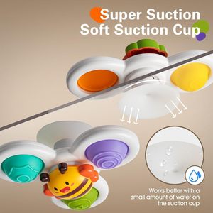 Sky-touch ของเล่นสำหรับอาบน้ำ3ชิ้นประสาทสัมผัสของเล่นยางดูดแบบกดได้สปินเนอร์สำหรับเด็กวัยหัดเดิน0-3ปีของเล่นสำหรับอาบน้ำบรรเทาความเครียด - Product Image 4