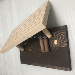 <span class=keywords><strong>Portable</strong></span> plusieurs fentes en bois bijoux tableau d'affichage en bois naturel boucle d'oreille carte plateau support carte de visite étagère de détail pour anneau - Product Image 4