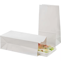 Biologisch abbaubare weiße Papiertüte Retail Candies Papiertüte ohne Griff SOS Flat Bottom zum Mitnehmen von Taschen