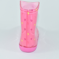 Bottes de pluie mi-mollet en PVC pour enfants, imprimé cœurs colorés, semelle rose, imperméables pour filles, 3 couleurs
