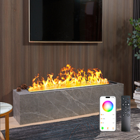 Cheminée à vapeur LED intégrée sur mesure, 64 flammes RGB, humidificateur, télécommande via application, meuble TV, décoration murale intérieure