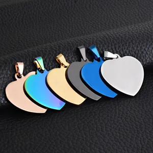 Joias de aço inoxidável, joias personalizadas em forma de coração, pingente de gravação, id de cachorro, colar, joias personalizadas - Product Image 4