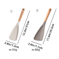 Ustensiles de cuisine en silicone résistant à la chaleur, cuillère de cuisson antiadhésive, lève-casserole, poignée en bois bleu durable, compatible lave-vaisselle et micro-ondes