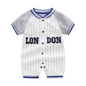 Pyjamas en coton à manches courtes personnalisés BOTTCOOLA avec vêtements boutonnés, vêtements de sport pour garçons, vêtements pour nouveau-nés, barboteuses pour bébés, vente en gros - Product Image 5