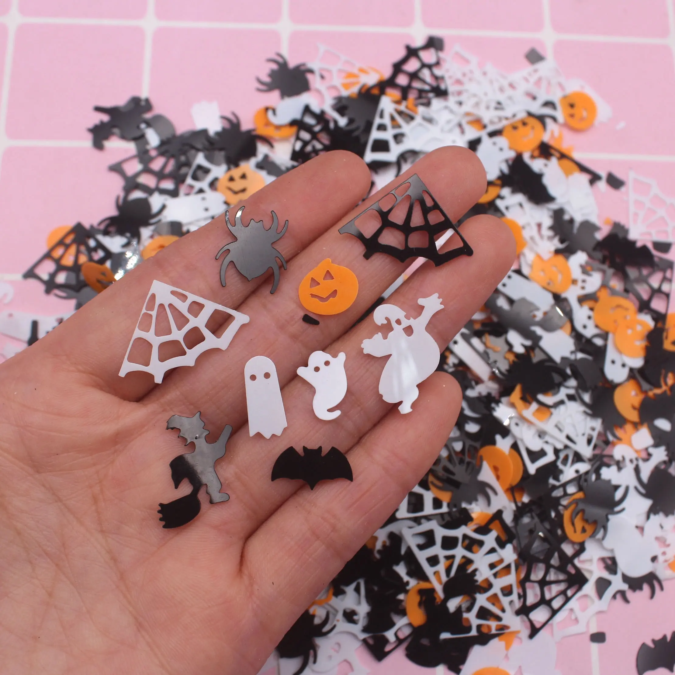 500G Hot Selling Halloween-Serie Spookpompoen Spinnenweb Pailletten Confetti Voor Feestdecoratie Slijmvulling