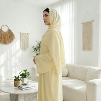 Abaya de luxe Loriya pour femmes musulmanes 2026, Abaya florale, vêtements islamiques, cardigan frontal avec hijab, Abaya modeste, Eid Ramadan Dubaï