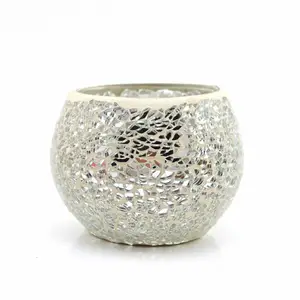 best price eco-friendly mosaic glass candle holder for wedding decoration