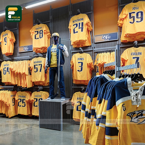 Soporte de exhibición personalizado para tienda de ropa de equipo deportivo, estante colgante para ropa, unidad de pared, estante para ropa, Mostrador de pago, diseño completo de tienda - Product Image 6