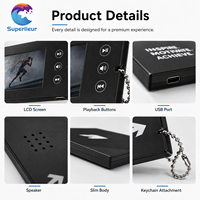 Superlieur Ultra Slim Portable, carte de visite vidéo LCD de 2,4 pouces, format carte de crédit, pour la promotion de marques de luxe