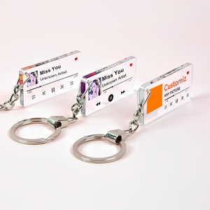 Factory Wholesale Customized Transparent Acrylic <b>Keychain</b> Personalized Dynamic Music PVC Song Sign Key Pendant - Product Image 3