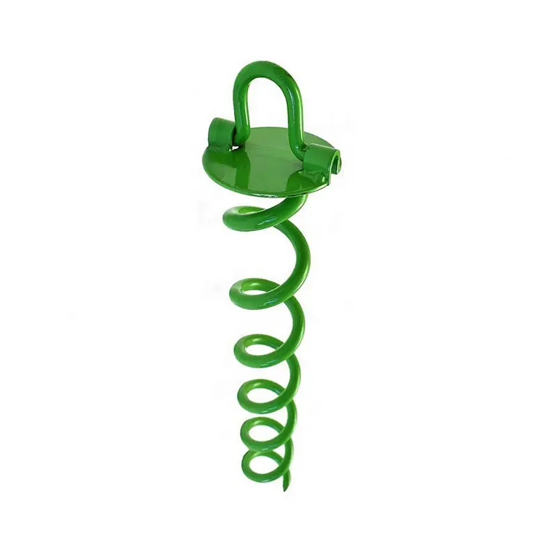 Spiral Ground Anchor, 16 Inches, with Folding Ring for Securing Tents, Canopies, Sheds, Car ports, Swingsets