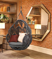 Chaise suspendue en forme d'œuf en métal, mobilier d'extérieur moderne personnalisé