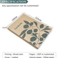 Carnet à spirales personnalisé avec logo couleur, couverture rigide en tissu/PVC, reliure cousue et ruban de reliure à feuilles mobiles