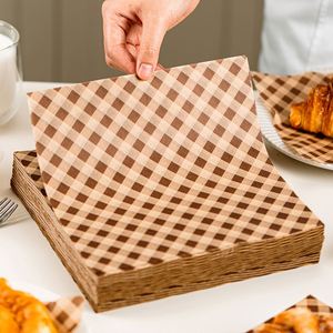 กระดาษห่อขนมปังเค้กแบบกันไขมัน ขนาดสั่งทำได้ ลายตารางหมากรุก คุณภาพสำหรับอาหาร ดีไซน์สร้างสรรค์เฉพาะตัว - Product Image 3