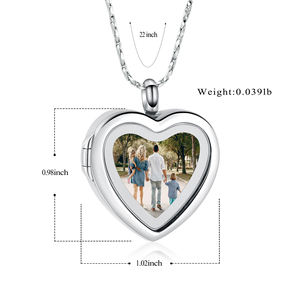 Jijd1023 cornice per foto a forma di cuore in acciaio inossidabile gioielli per cremazione animale umano cenere ciondolo ricordo - Product Image 4