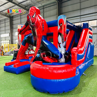 Château gonflable Spiderman en PVC commercial, équipement de location pour fêtes d'enfants, château gonflable avec souffleur d'air